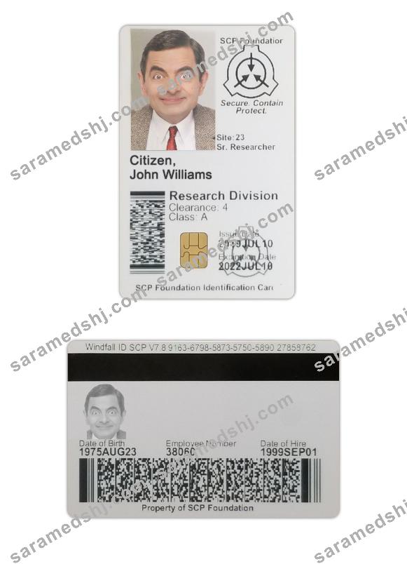 USA SCP ID card